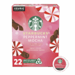 Starbucks Peppermint Mocha, Flavored K-Cup Coffee Pods, 100 Arabica, Naturally Flavored, Limited Edition, 22 ct