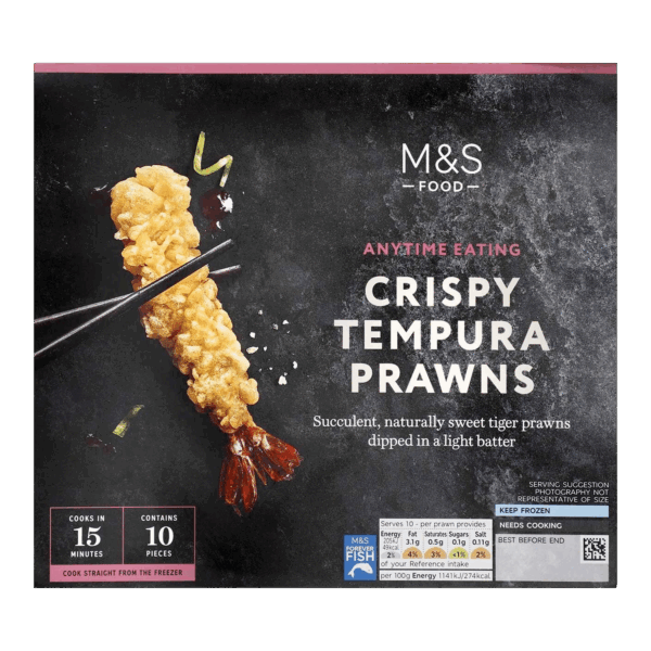 M&S 10 Tempura Tiger Prawns Frozen
