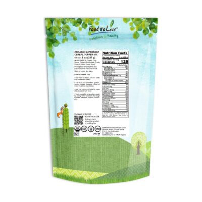 Organic Superfood Cereal Topper Mix, 0.5 Pounds — Non-GMO, Raw, Vegan, Kosher — by Food to Live - Imagem 2