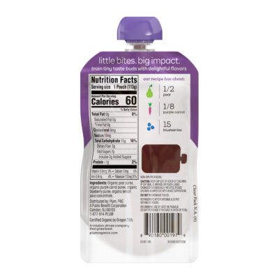 Plum Organics Stage 2 Organic Baby Food Pouch- Pear, Purple Carrot, Blueberry - 4 oz - Imagem 2