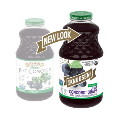 R.W. Knudsen Family Organic Just Concord Grape Juice, 100% Juice, 32 oz, Glass Bottle - Imagem 2