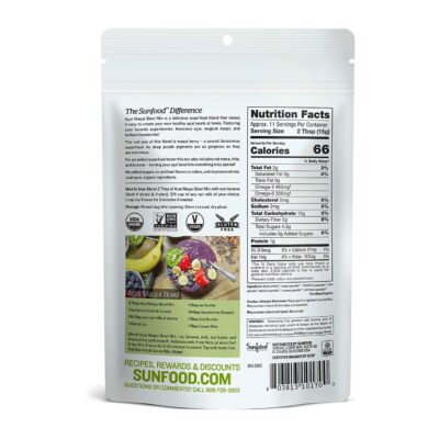 Sunfood Superfoods Organic Acai Maqui Bowl Mix Superfood Powder with Antioxidant, 6 Oz - Imagem 2