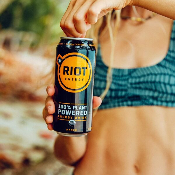 Riot Energy, Organic Mango Energy Drink, Plant Based, 16 fl. oz - Image 4