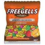 Bala freegells beijinho cereja recheado c/ chocolate 584g