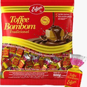 Bala mastigável de leite coberta com chocolate toffee Erlan 500g