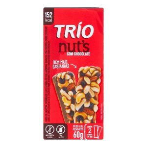 Barra de cereais tradicional com chocolate Trio Nuts 60g