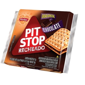 Biscoito recheado de chocolate Pit Stop Marilan 124g
