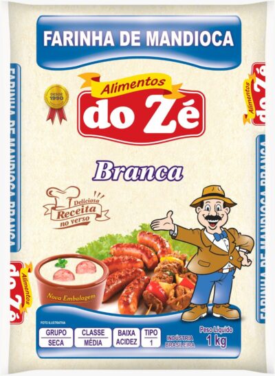 Farinha branca média de mandioca do zÉ 1kg.