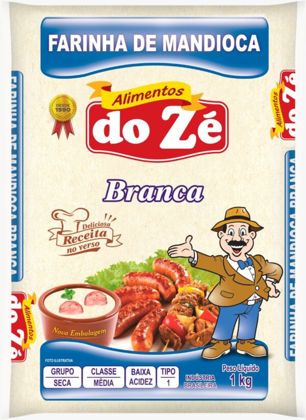 Farinha branca média de mandioca do zÉ 1kg.