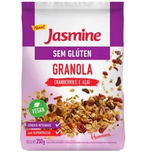 Granola sem glúten cranberries e açaí Jasmine 250g
