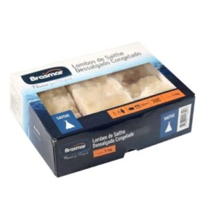 Lombo de bacalhau Saithe dessalgado congelado Brasmar 1kg