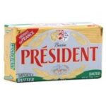 Manteiga com sal Président tablete 200g.