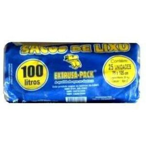 Saco azul para lixo extrusa pack rolo 100lts./10kg.