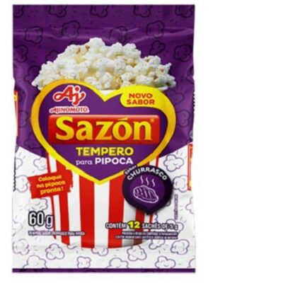 Tempero em pó p/ pipoca sabor Churrasco Sazón 60g