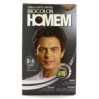 Tinta para cabelo Biocolor homem 3 em 1 castanho médio