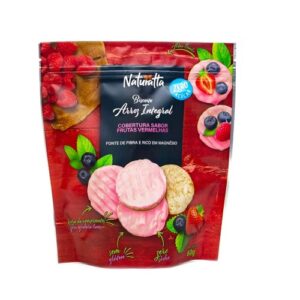 Biscoito de Arroz Integral Frutas Vermelhas Zero Naturatta 60g