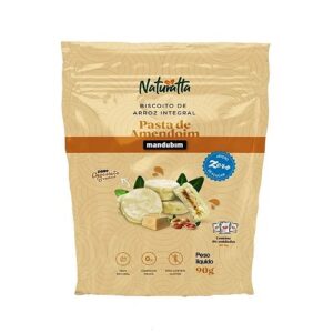 Biscoito de arroz integral pasta de Amendoim chocolate branco Naturatta 90g