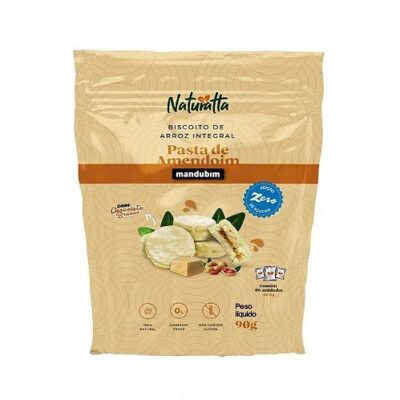 Biscoito de arroz integral pasta de Amendoim chocolate branco Naturatta 90g
