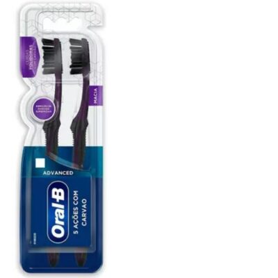 Escova de Dente Oral-B Ação com Carvão Advanced- 2 Unidades