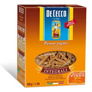 Massa grano duro integral Italiana Penne Rigate De Cecco 500g